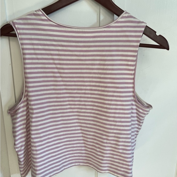 Universal Threads dusty rose purple/white striped crop top - Picture 2 of 4